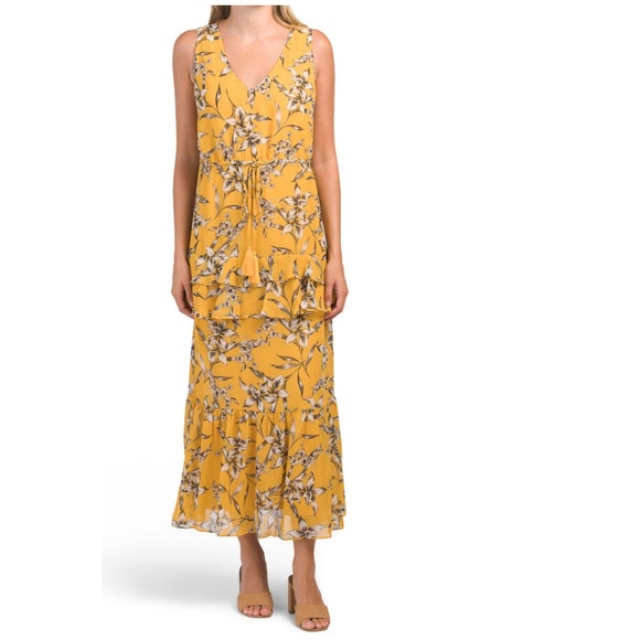 NWT- TAYLOR Floral Tiered Maxi Dress - Picture 1 of 12